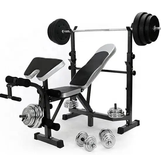 Bundle Set of Weights 50 Kg in a Suitcase Adjustable Bench Press