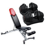In the Bundle, a Pair of Adjustable Universal Dumbbells 40 Kg (90L.B.S) + a Fitness Couch to Choose from