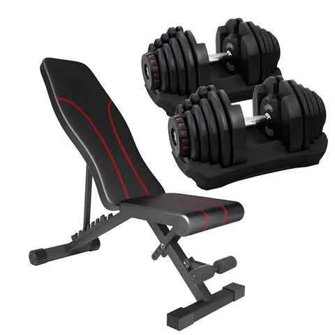 In the Bundle, a Pair of Adjustable Universal Dumbbells 40 Kg (90L.B.S) + a Fitness Couch to Choose from