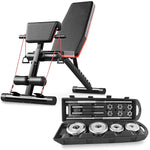 Bundle Set of 50 Kg Weights in a Suitcase + Gym Couch to Choose from