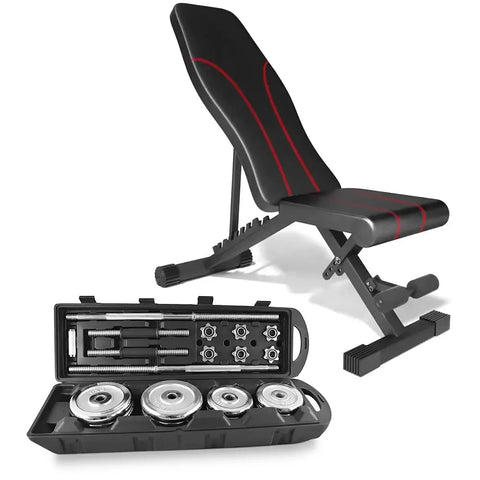 Bundle Set of 50 Kg Weights in a Suitcase + Gym Couch to Choose from
