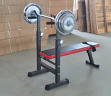 Bundle Set of Weights 50 Kg (110 L.B.S) in a Suitcase + Gym Couch with Stands for the Bar
