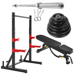 Bundle of Half a Weight Cage + Olympic Bar + Plate Weight Plates + Gym Couch