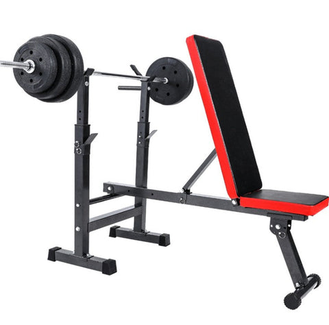 Foldable and Adjustable Fitness Couch with Bar Stand