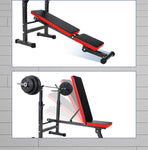 Foldable and Adjustable Fitness Couch with Bar Stand