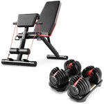 In the Bundle, a Pair of Adjustable Universal Dumbbells 24 Kg (52.5L.B.S) + a Fitness Couch to Choose from